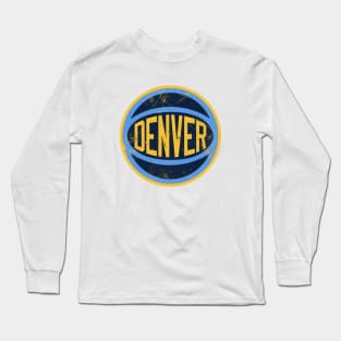 Denver Retro Ball - White Long Sleeve T-Shirt